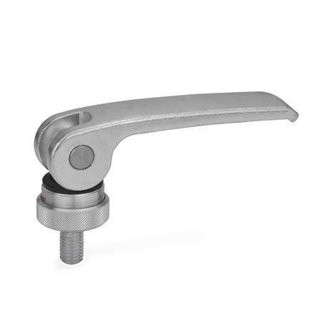 Otto Ganter Clamping Lever with Eccentrical Cam with Threaded Stud Contact Plate Plastic, GN 927.3
